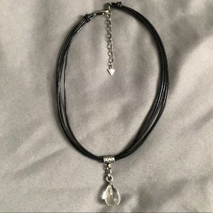 Silpada leather and crystal necklace